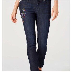 J. Jill Jeans Floral Embroidered Slim Ankle Luna Dark Wash Women’s Size 12